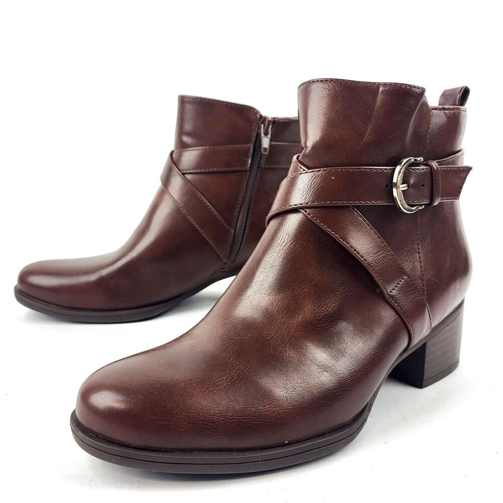 Naturalizer Kimbra Strap Detail Ankle Boot Cinnamon Brown 6.5W